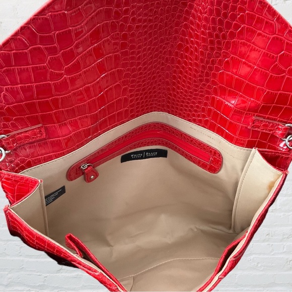 White House Black Market Red Faux Croc Embossed Purse New w/out Tags - Picture 6 of 15